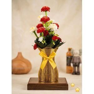 Artificial Flower In A Mini Gold Elegant Pot