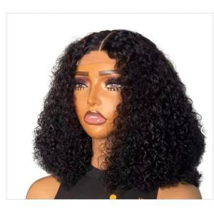 Classy soft pissy curl wig with T frontal natural color 14 inches