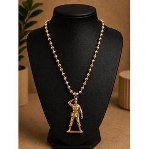 Gold Soldier Pendant Necklace for Men – Military Figure Ball Chain  Necklace