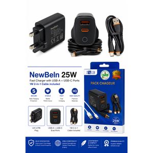 Genetic Newbeln 25W Fast Charger - SON certification - 1 Year Warranty - Black