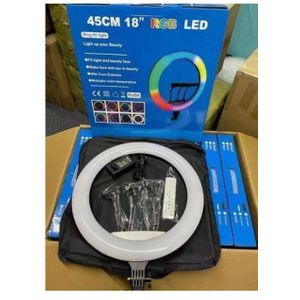 Lapel 18 inches RGB ring light with stand/3 phone holders/remote/Bag