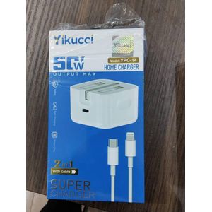 Yikucci 50W charger, YPC-14 fast charger, 3-port USB charger, USB-C Lightning cable, iPhone