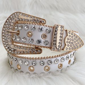 Punk Luxury Strap Diamond Belt Western Crystal Studded Belt Cowgirl Cowboy  Rhinestone Belt For Women Men Jean Cinto De Strass AS IMAGE-1 105CM