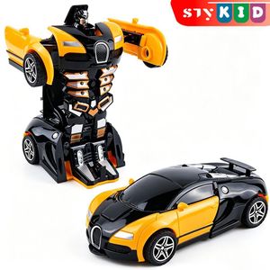 STY Children Inertial Collision Car Toy Kids Deformation Collision Vehicle Robot for 3+ Years
