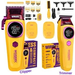 WMARK Professional Hair Clipper & Trimmer Set – Rechargeable Cordless Barber Machine