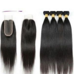 4 Bundles Of Straight Weavon+Free Closure, Color