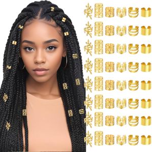 YWZX  48Pcs Gold Hair Cuffs for Braids, Locs & Twists 