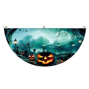 Fan-shaped Decoration, Pumpkin, Ghost, Decoration-red