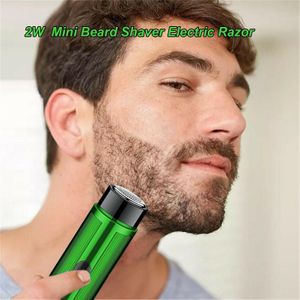 2W Mini Beard S-haver Electric R-azor Detachable Washable H-ead Design USB Powered Operated Built-in 160mAh Rechargeable Cell for Home Daily Travel Trip Use