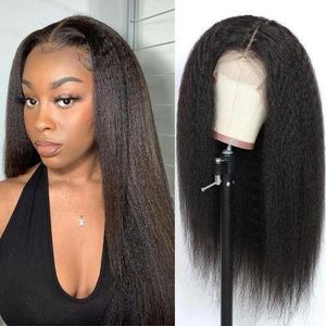 18 Inch Yaki Straight Wigs Pre Plucked With Natural Softness