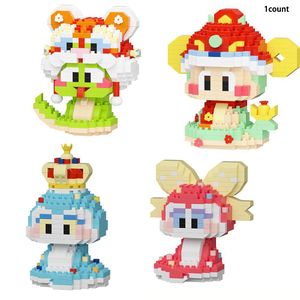 Animal model snake with four different shapes assembled and assembled building block toys, decorative desks, office desk ornaments, holiday gifts, and gifts