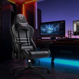 FURGLE Computer Racing Gaming Ergonomic Chair + Footrest- Black