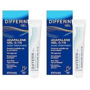 Differin Acne Treatment gel Adapalene gel 0.1%  15g, pack of 2