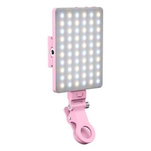 Rechargeable LED selfie light for phone and laptops LED Clip-On Fill Light – Pink