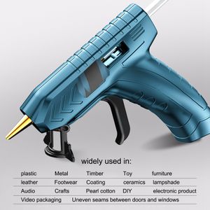 Cordless Hot Glue Gun , Rechargeable Quick Repairs High Temp Melt 2200mAh  3.7v