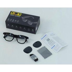 Genetic 2000W Pixel Smart Glass Fashionable 4K Video Camera Al Photo Translation Glass Object Recognition Chatgpt for ANC BT Call Music features with 2 lens