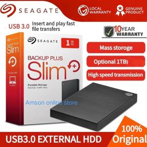 SEAGATE 100% Genuine Original BackUp Plus Slim 1TB Portable Storage Drive