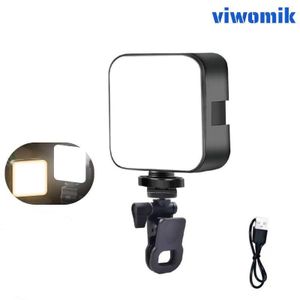 viwomik Pocket RGB Portable LED Light Mini Fill Light Video Light for Smartphone Camera Laptop Selfie Adjustable Angle Color Temp