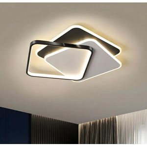 Nordic Modern LED Ceiling Light with Double Square Design – Flush Mount Lamp for Living Room & Bedroom