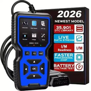 Original V519 Professional Advance Obd2 Scanner Automotive Diagnostic Tool with Real-Time Data Stream, Full-Featured Obd Ii Testing (I/M Ready, Bod2/Eobd), Clears Engine Fault Lights, Reads/Erases Codes for Most Vehicles, Automotive Maint