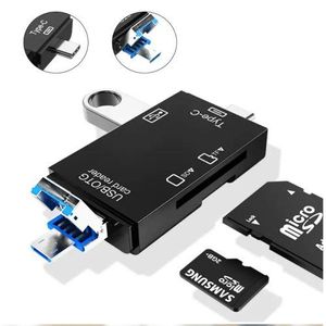 6 In 1 SD Card Reader TF/Micro SD Memory Cards - OTG Adapter