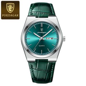 POEDAGAR Elegance super quality & sophisticated chronograph leather wristwatch