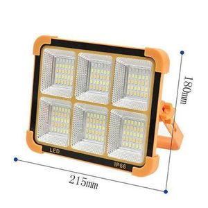 Portable Solar LED Flood Light With Power Bank + Panel + USB Indoor/Outdoor Security Floodlight, Supports USB charging - 6 Eyes
