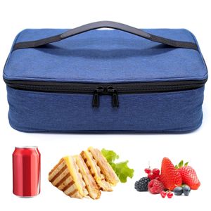  Bag Lunch Bag, Foldable Picnic Bag, Thermal Bag for Women and Men for Picnics, Car, School, Work, Blue