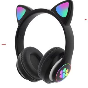 Universal Cat Ear Wireless Bluetooth Headset Stereo Headphones. Black