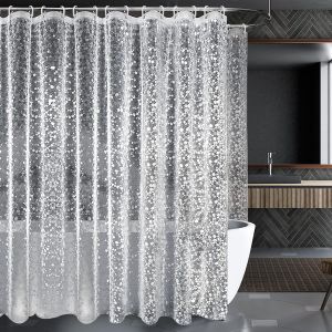 Shower Curtain Antifungi PEVA with Stainless Steel Rode
