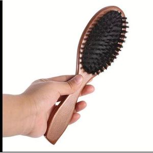 Hair Brush for Women & Men - Wooden Handle, Restores Shine & Texture, Gentle Detangling & Styling Brush for All Hair Types, Wooden Handle Brush.