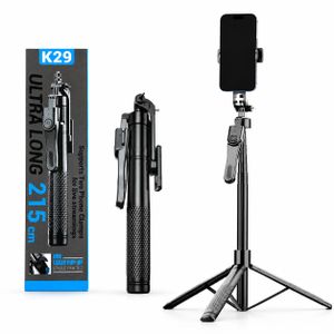 K29 Ultra Long Selfie Stick Phone Tripod With Bluetooth Shutter - 215cm (7 Feet)