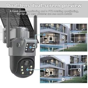V380 PRO DUAL LENS PTZ SOLAR CAMERA 5.0MP Big lens +free sim