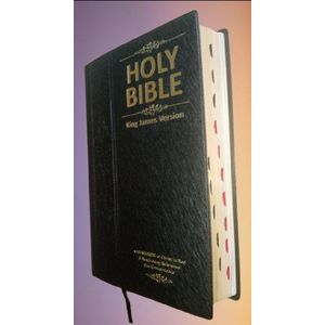 Holy Bible King James Version (KJV):Large Print with 53,000 Cross References,3-Year Bible Reading planner,Helps For Daily Application ,Concordance,Red Letter,Thumb Index & Ribbon Marker,Deluxe Black Leathersoft