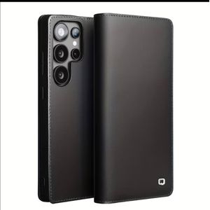 Samsung S21 Ultra Open & Close  Phone Case & Pouch RICH BOSS - High-Quality Artificial Leather Case Designed, Featuring RFID Blocking, a Card Slot, a Kickstand, And Strong Magnetic Closure, Providing Shockproof & Camera Protection ( BLACK )