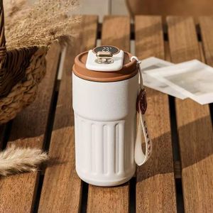 Nestio Coffee Cup LED Temperature Display Insulated Coffee Mug with Strap