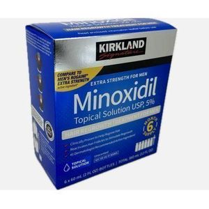Kirkland Signature Minoxidil Topical Solution Extra Strength - Box Of 6 Bottles (6 Months Supply) - Original Verifiable From Costco USA