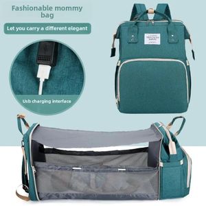 Baby Backpack Convertible Foldable Baby Diaper Bag - Bed Carry Cot Green