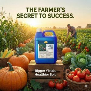 All natural Natural Super Gro Organic Fluid Nutrient plus Farm Booster - Vegetation Growth Stimulant and Spreader (Maximum Harvest Increase)