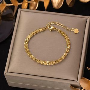 Bold Stainless Steel Non-tarnish Bracelet With Free Box Chain Bracelet for ladies 