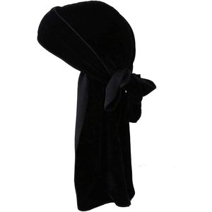 Deluxe Velvet Durag with Long Tail Silky Durag Headwraps 