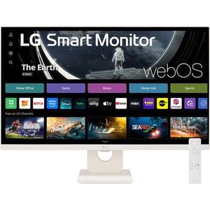 LG 27" Smart Monitor, Full Hd Ips Display, Webos, Thinq, Screen Share, Bluetooth 27U511SA-W