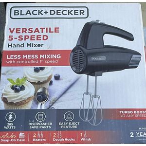 Electric Handheld Mixer 5 Speed Less Mess Mixing 285W