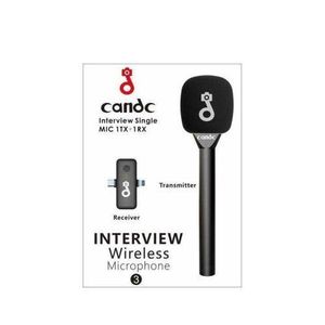 Genetic New Powerful CANDC Wireless Interview Single Microphone Mic 1TX + 1RX With Noise Reduction And Longer Range Clear Recording