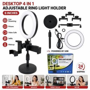 Desktop Mobile Phone Holder Fill Light With 6-inch Ring Fill Light Suitable For Live Selfie