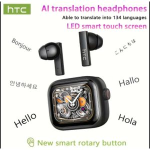HTC NE40 TWS Wireless Earbuds – Bluetooth 6.0, 131-Language Translator, LED Display - Android iPhone
