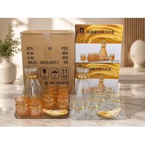 Luxury Crystal 8pcs Wine Cup   Colors: Black, Gold and White  