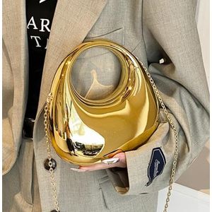 Ladies Medium Acrylic Handbag (fits phone/essential)- Gold 