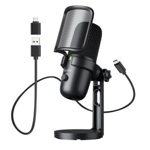 KO-STar Professional USB Gaming & Condenser Microphone - HiFi Studio Sound, Pop Filter, Mute Touch & Real-Time Monitoring For Studio Recording Streaming/Podcasting