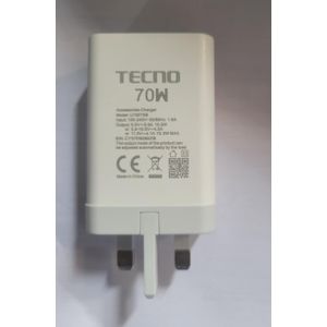 Tecno 70w Super Fast Adapter Charger With Type-C Cable